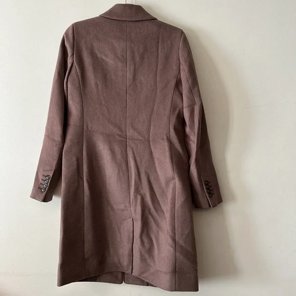 New RW&Co Classic Wool Fitted Preppy Coat in Deep Taupe - Picture 11 of 15